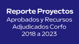 Conoce el reporte de proyectos aprobados y los recursos adjudicados por Corfo entre 2018 y 2023, con información sobre iniciativas, beneficiarios y resultados obtenidos.